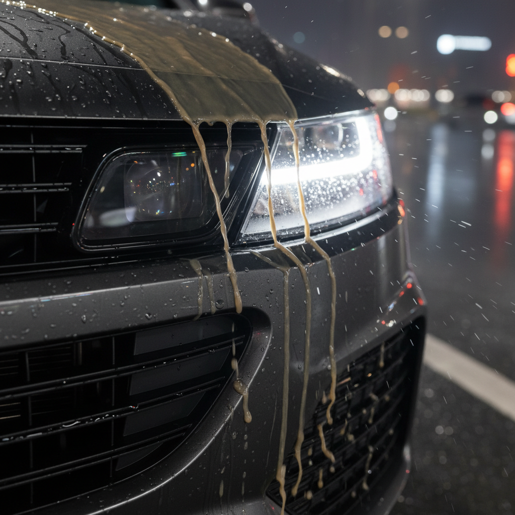 hydrophobic nano coating keeping automotive sensors and lamps clear.