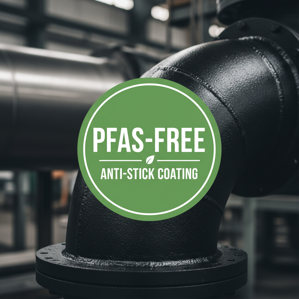 PFAS-free anti-stick coating on an industrial component.